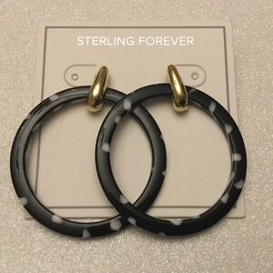 Black-and-White Hoop Earrings